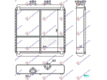 GREJAC KABINE (205x180x32) za Mercedes Benz C Klasa od 2007. do 2011. god.