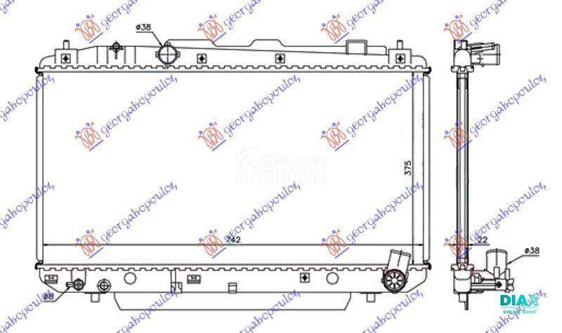 HLADNJAK MOTORA 2.0 D4d (37.5x