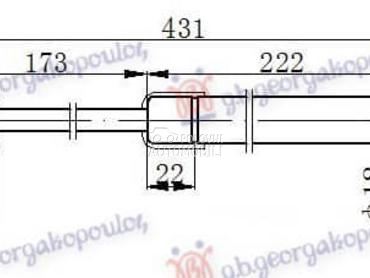 AMORTIZER GEPEK VRATA 380... za Volkswagen Polo od 1994. do 1999. god.