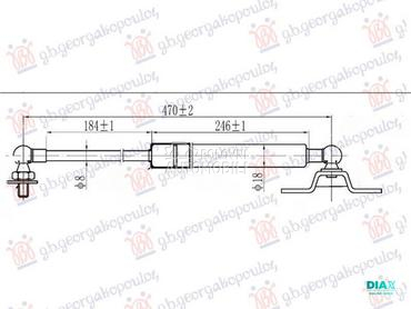 AMORTIZER GEPEK VRATA (470L-20 za Mitsubishi Colt od 1996. do 1999. god.