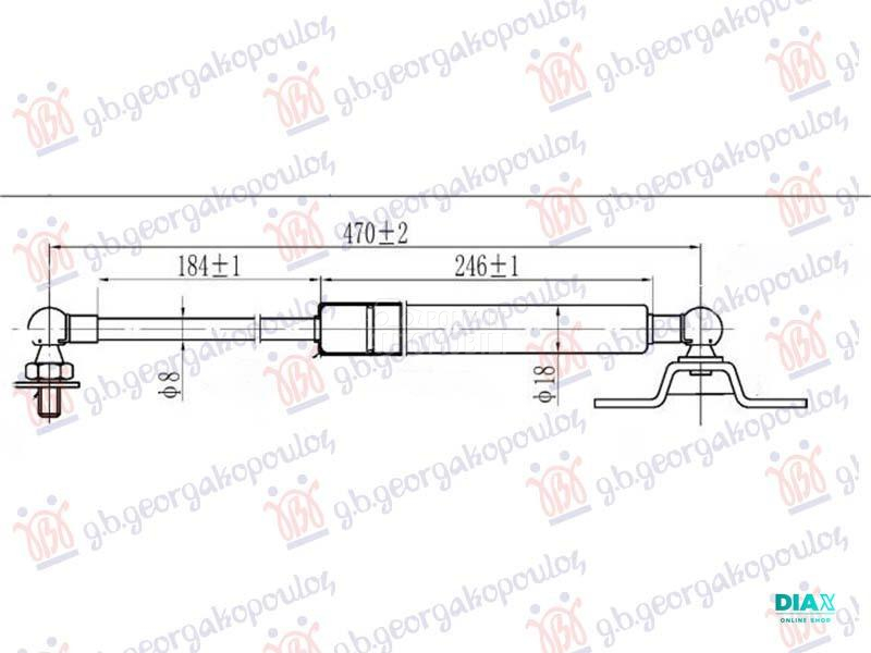 AMORTIZER GEPEK VRATA (470L-20