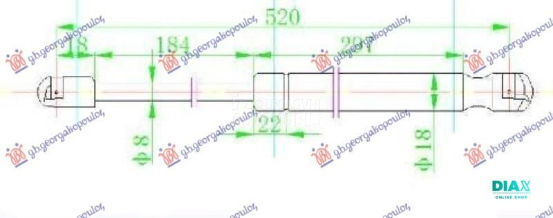 AMORTIZER GEPEK VRATA (520L-37