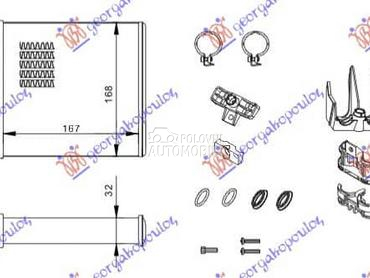 GREJAC KABINE (167x168) za Opel Corsa C od 2000. do 2006. god.
