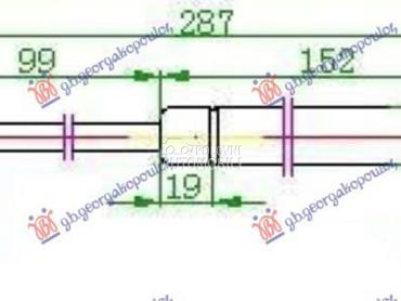 AMORTIZER GEPEK VRATA (287L-36 za Seat Cordoba od 1999. do 2002. god.