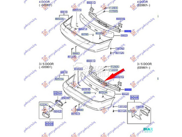 SINA ZADNJEG BRANIKA za Hyundai Accent od 1999. do 2002. god.
