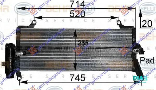 HLADNJAK KLIME 1.1i/1.2i 8V/1.