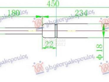 AMORTIZER GEPEK VRATA 385... za Peugeot 3008 od 2009. do 2013. god.