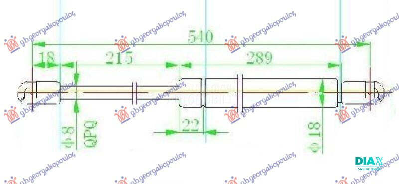 AMORTIZER GEPEK VRATA (540L-38
