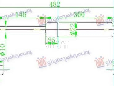 AMORTIZER GEPEK VRATA 700... za Opel Meriva od 2010. do 2014. god.