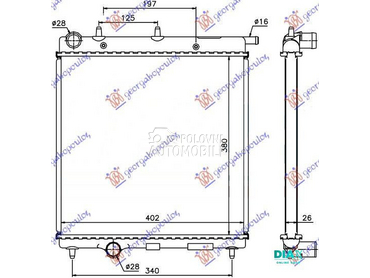HLADNJAK MOTORA 1.4/1.6 HDI DI za Peugeot 1007 od 2005. do 2009. god.