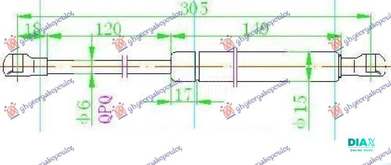 AMORTIZER GEPEK VRATA (305L-13