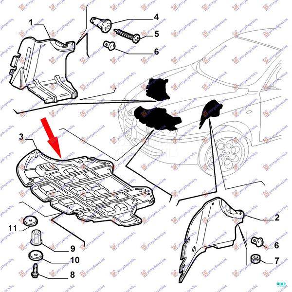 ZASTITA MOTORA PREDNJA PLASTIC