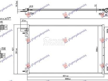 HLADNJAK KLIME 1.6 BENZIN za Peugeot 308 od 2008. do 2013. god.