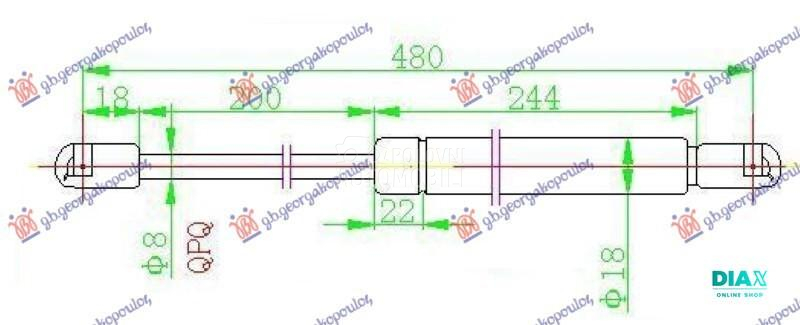 AMORTIZER GEPEK VRATA (480L-42