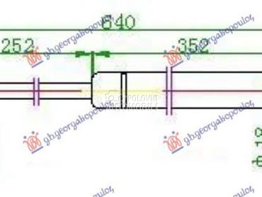 AMORTIZER GEPEK VRATA (640L-51 za Mercedes Benz ML Klasa od 1998. do 2005. god.