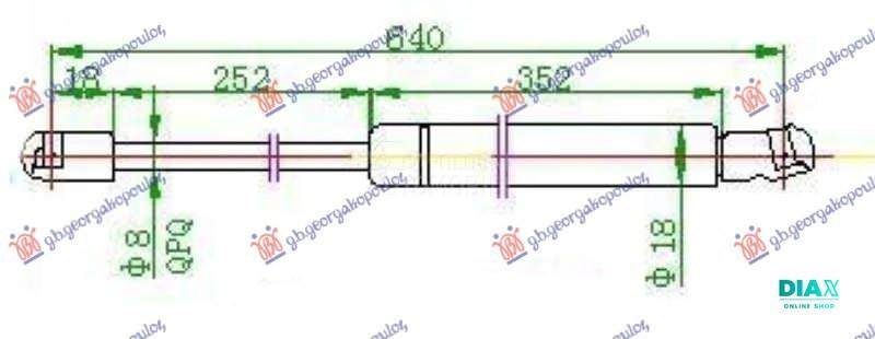 AMORTIZER GEPEK VRATA (640L-51