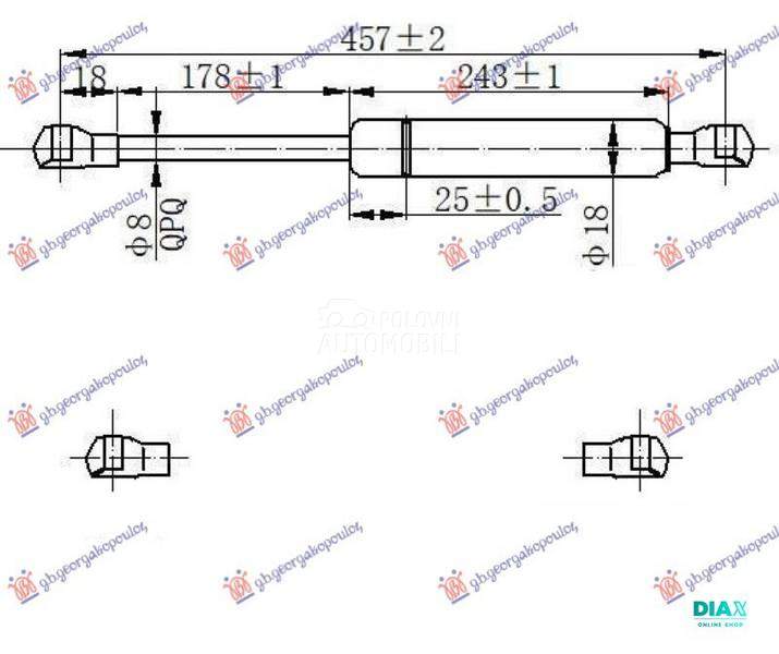 AMORTIZER GEPEK VRATA (460L-35
