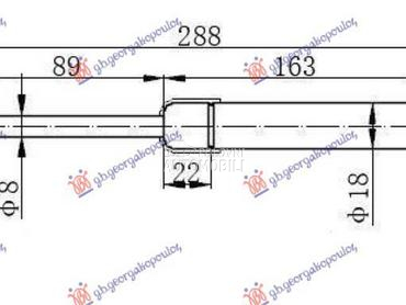 AMORTIZER GEPEK VRATA (CABRIO) za Fiat 500 od 2015. do 2025. god.