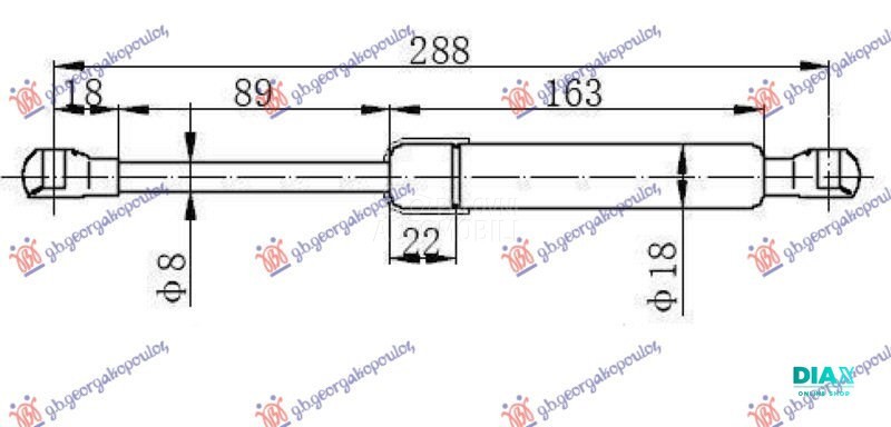 AMORTIZER GEPEK VRATA (CABRIO)