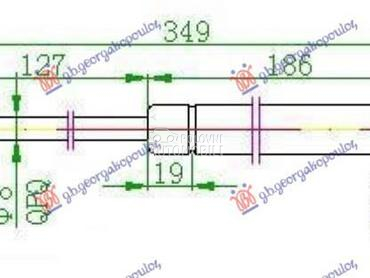 AMORTIZER GEPEK VRATA (350L-44 za Mercedes Benz SLK Klasa od 1996. do 2004. god.
