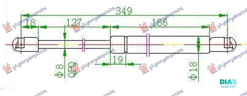 AMORTIZER GEPEK VRATA (350L-44