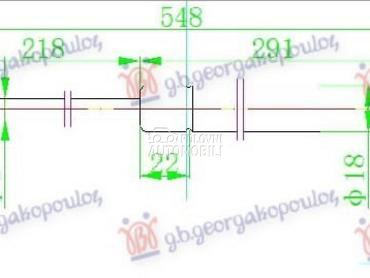AMORTIZER GEPEK VRATA 03- (550 za Subaru Justy od 2003. do 2006. god.