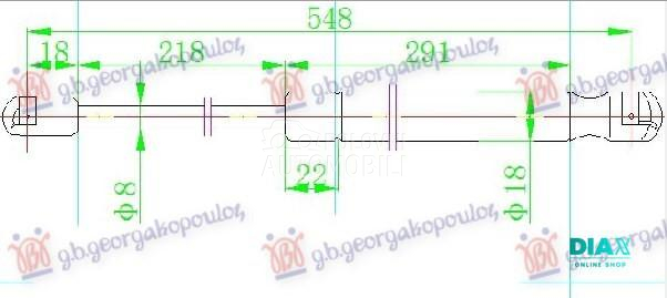 AMORTIZER GEPEK VRATA 03- (550