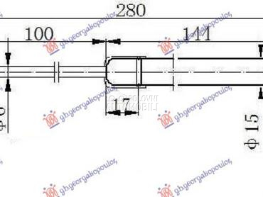 AMORTIZER GEPEK VRATA (CABRIO) za Mercedes Benz CLK Klasa od 2002. do 2009. god.