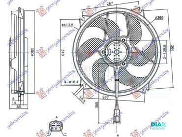 VENTILATOR KOMPLET (BENZIN-DIZ za Citroen C4 od 2004. do 2011. god.