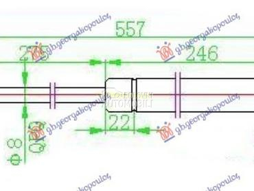 AMORTIZER GEPEK VRATA (COUPE) za Citroen C4 od 2004. do 2011. god.