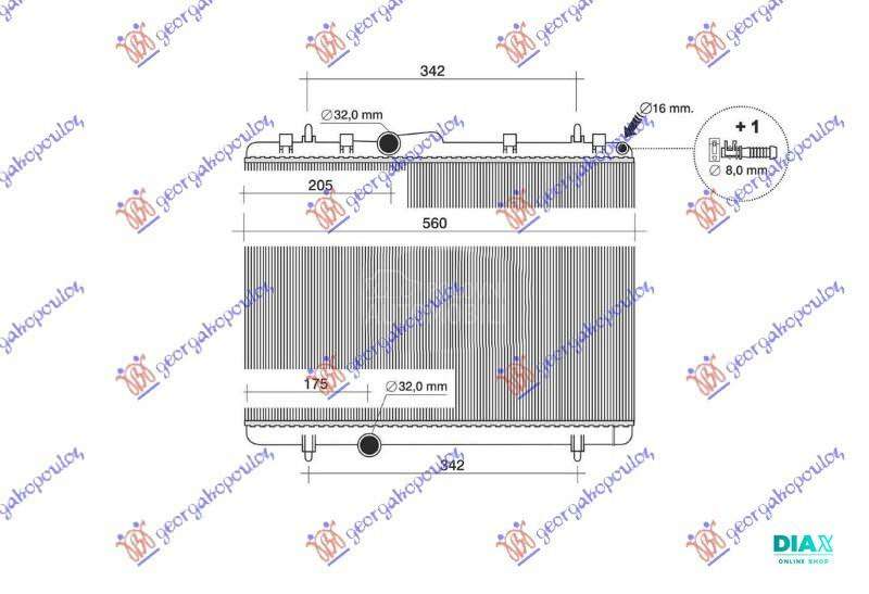 HLADNJAK MOTORA 1.6-2.0 HDI DI