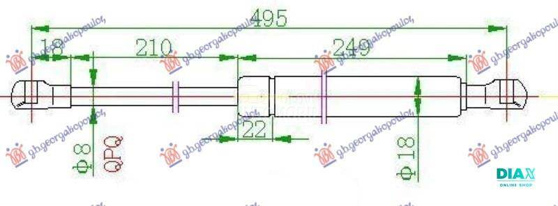 AMORTIZER GEPEK VRATA (495L-58