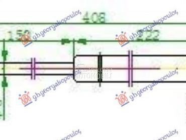 AMORTIZER GEPEK VRATA (286L-31 za Peugeot 406 od 1996. do 2005. god.