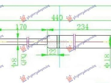 AMORTIZER GEPEK VRATA 3 VRATA za Mitsubishi Colt od 2008. do 2012. god.