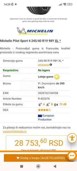 Michelin 245/40 R19 Letnja