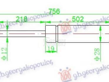AMORTIZER GEPEK VRATA 970... za Volkswagen Ostalo od 2010. do 2015. god.