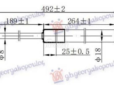 AMORTIZER GEPEK VRATA 400... za Kia Rio od 2011. do 2014. god.