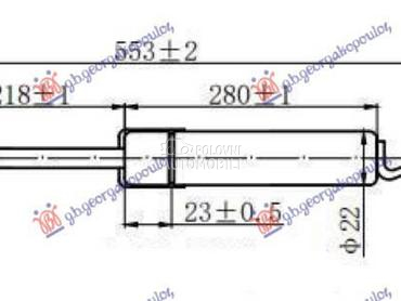 AMORTIZER GEPEK VRATA (553L-41 za Subaru Forester od 2002. do 2008. god.