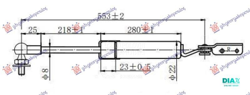 AMORTIZER GEPEK VRATA (553L-41