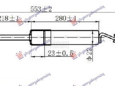 AMORTIZER GEPEK VRATA (553L-41 za Subaru Forester od 2002. do 2008. god.