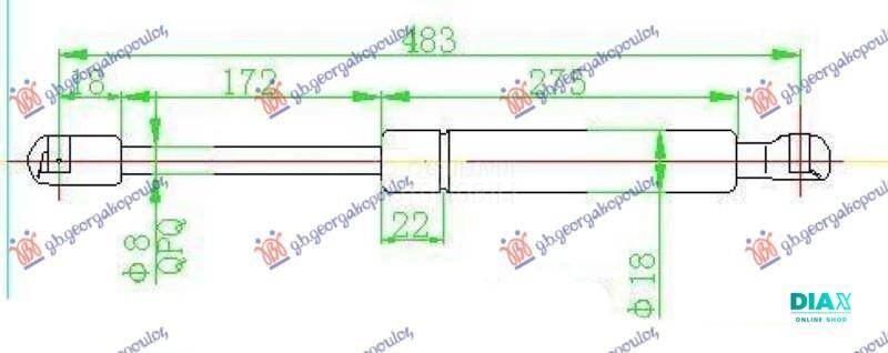 AMORTIZER GEPEK VRATA (483L-37