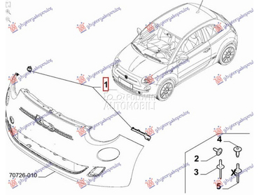 NOSAC PREDNJEG BRANIKA... za Fiat 500e za 2021. god.