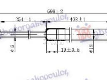 AMORTIZER GEPEK VRATA 670... za Peugeot Partner od 2002. do 2008. god.
