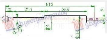 AMORTIZER GEPEK VRATA 580...