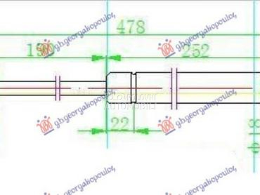 AMORTIZER GEPEK VRATA KARAVAN za Mercedes Benz C Klasa od 2007. do 2011. god.
