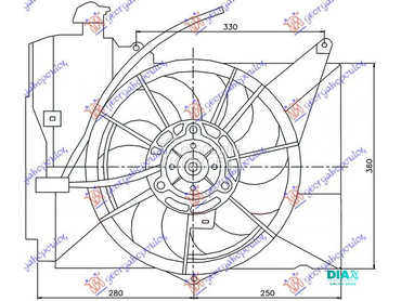 VENTILATOR KOMPLET (1.3/1.5 JA za Toyota Yaris Verso od 1999. do 2006. god.