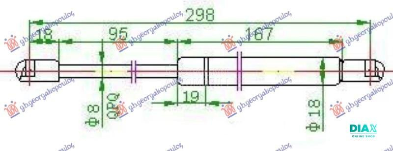 AMORTIZER GEPEK VRATA 00- (298
