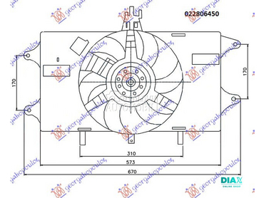 VENTILATOR KOMPLET (1.2 BENZIN za Fiat Doblo od 2001. do 2005. god.