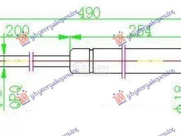 AMORTIZER GEPEK VRATA KARAVAN za Škoda Octavia od 2004. do 2008. god.