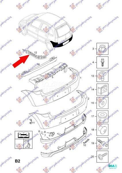 NOSAC ZADNJEG BRANIKA PLASTICN